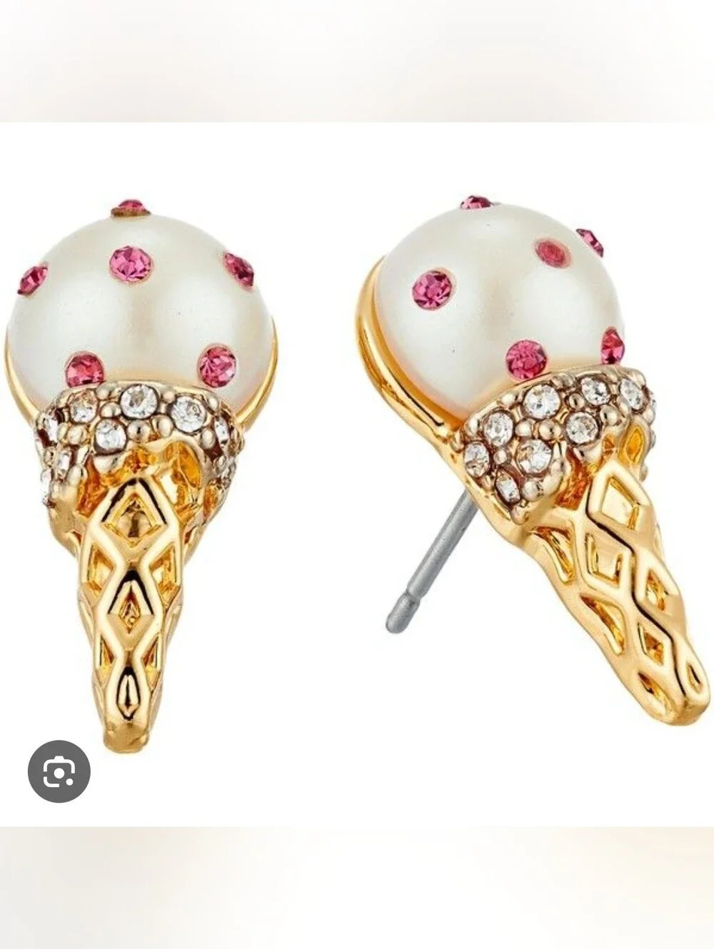 Kate Spade Carnival Nights Ice Cream Cone Stud Earrings - EUC in dust bag